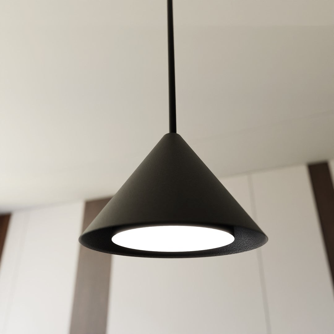 Lustra suspendata cu abajur conic ELIT 3 neagra