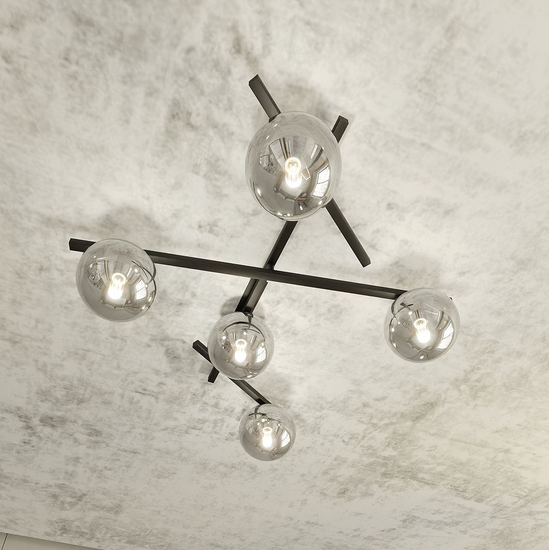 Plafoniera SMART 5 neagra si grafit