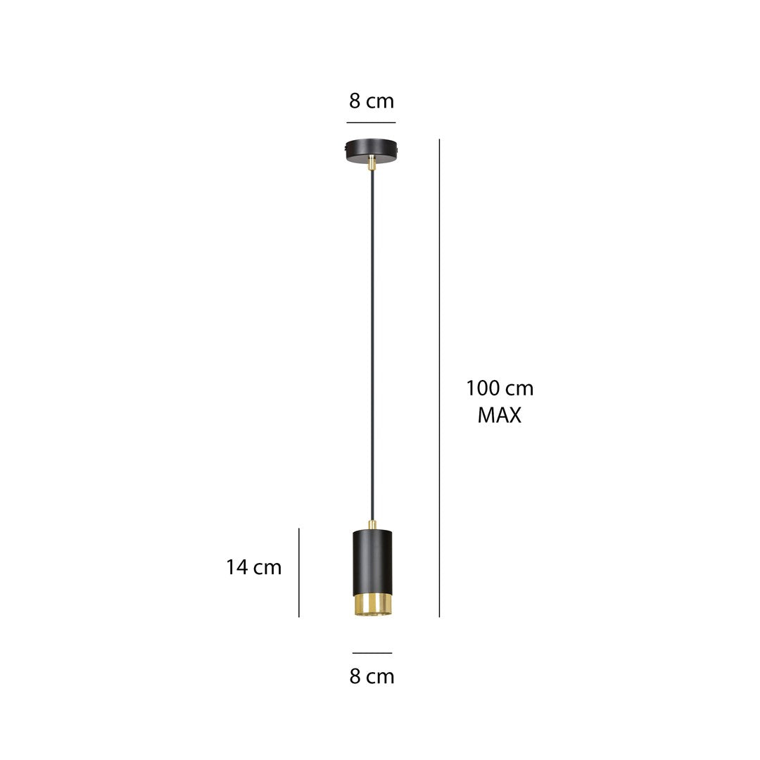 Pendul FUMIKO 1 negru cu auriu