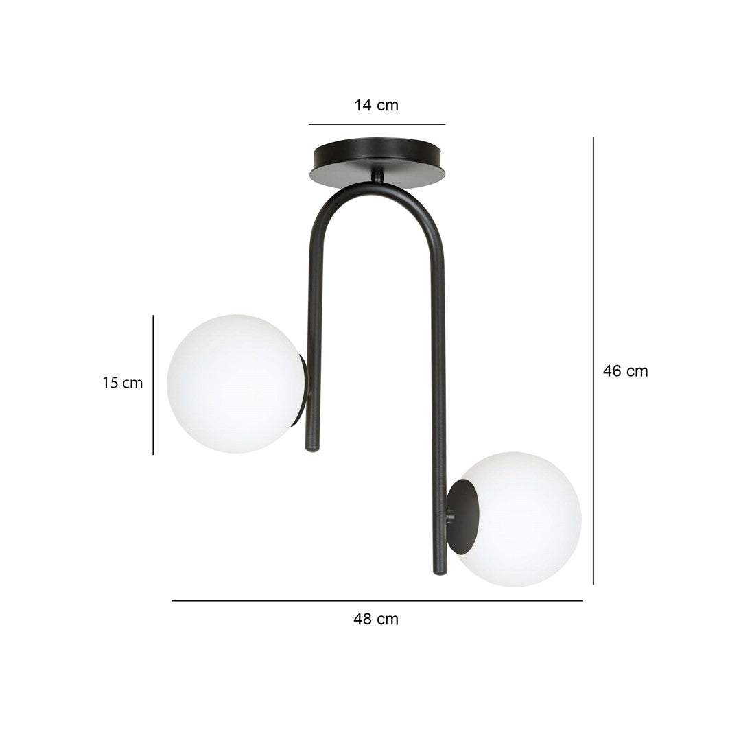 Plafoniera KALF 2 neagra