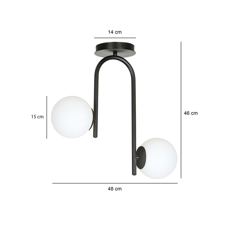Plafoniera KALF 2 neagra
