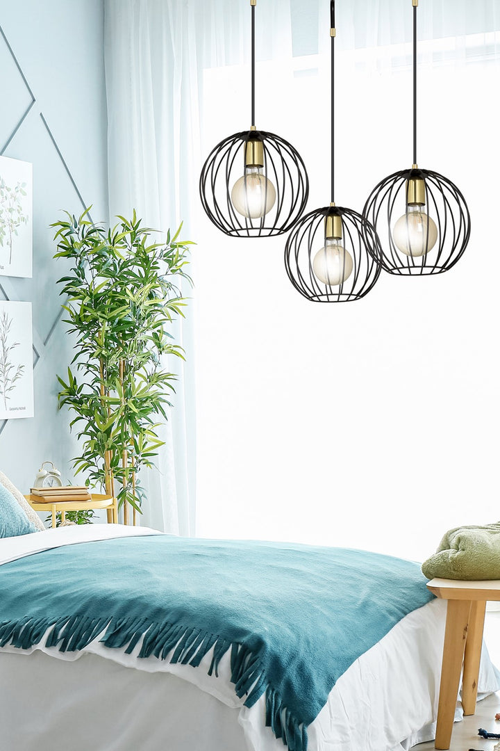 Lustra suspendata ALBIO 3 neagra
