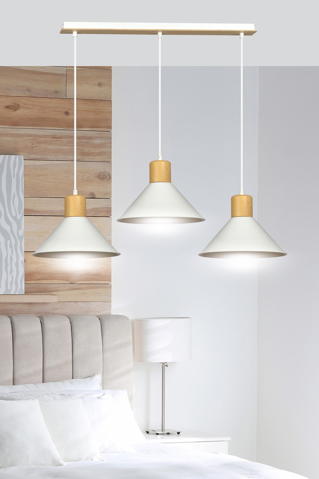 Lustra suspendata ROWEN 3 alba