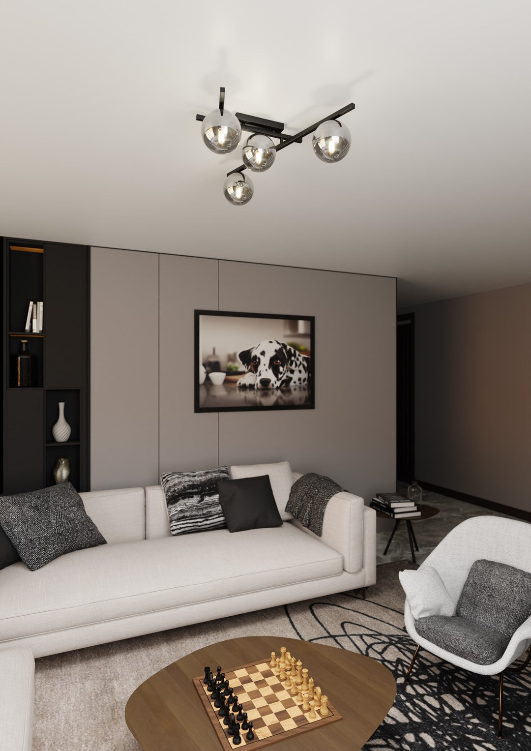 Plafoniera SMART 4 neagra si grafit