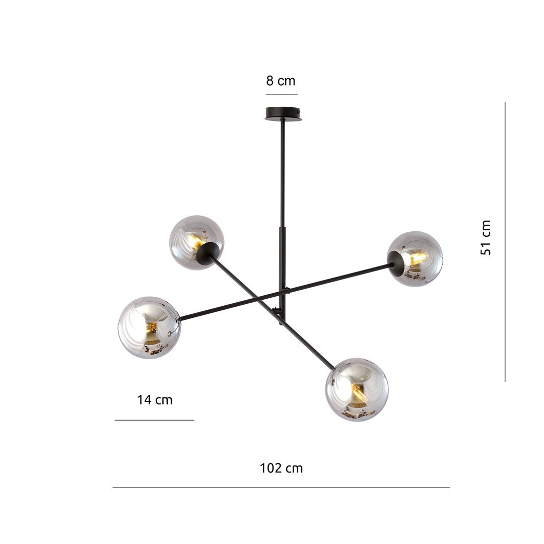 Lustra LINEAR 4 neagra/grafit