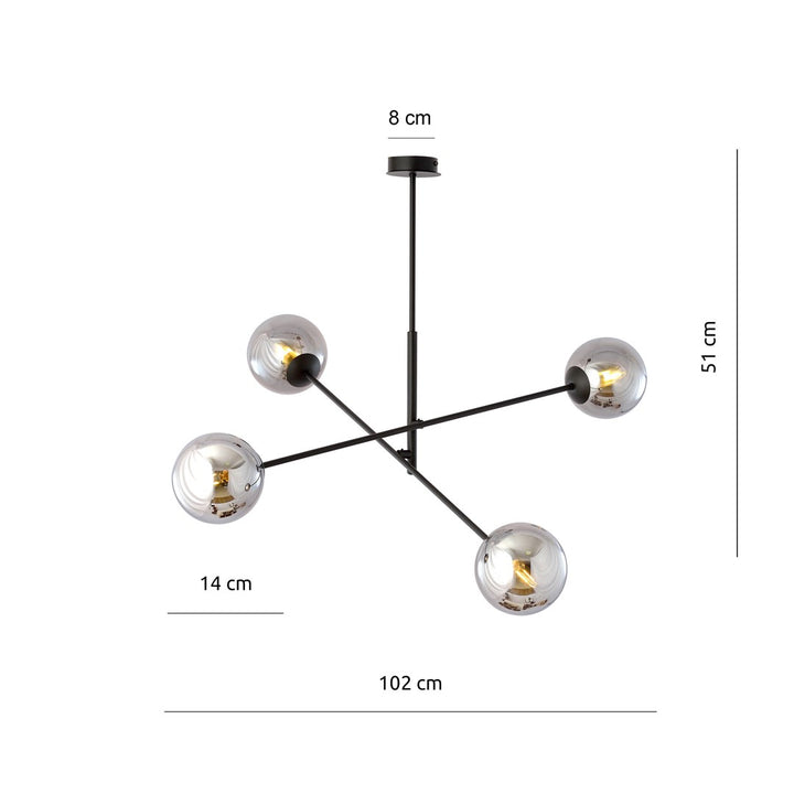 Lustra LINEAR 4 neagra/grafit