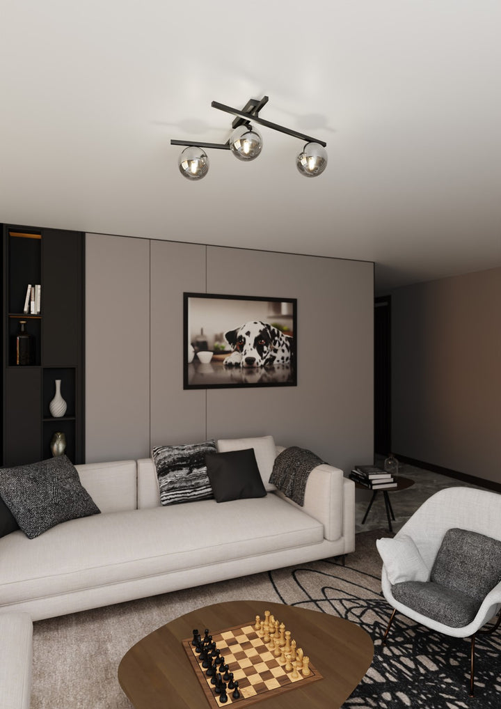 Plafoniera SMART 3 neagra si grafit