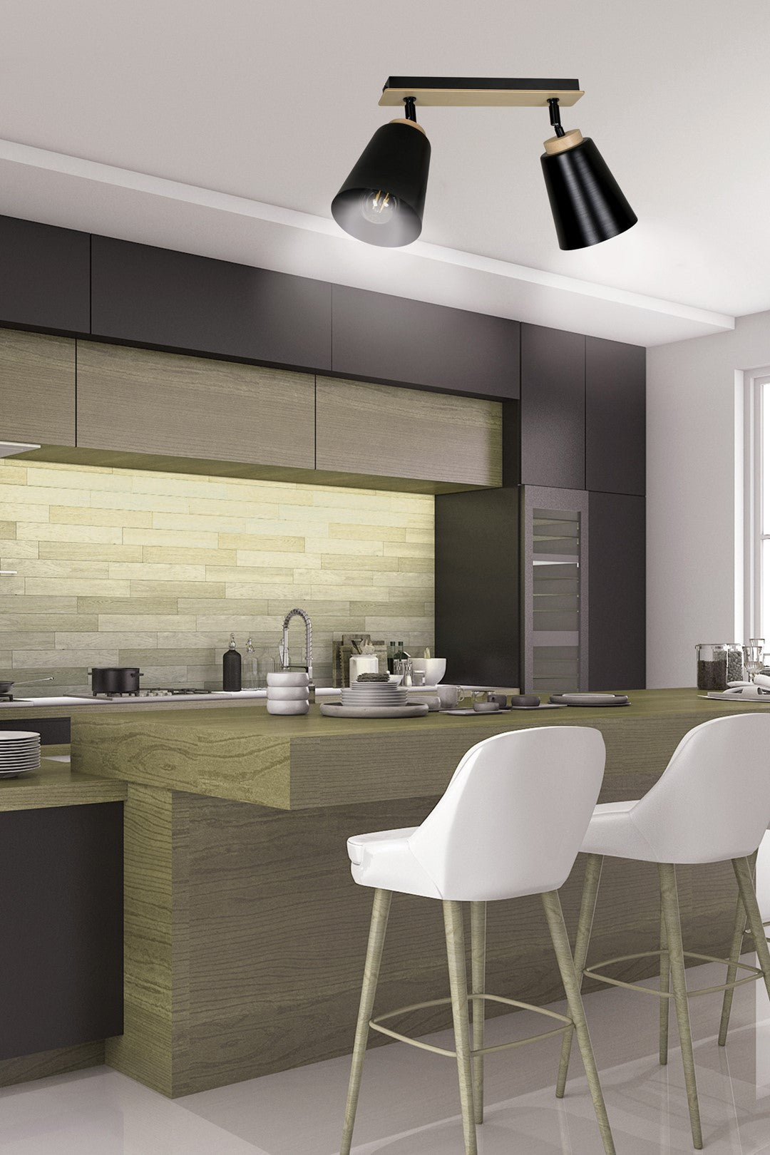 Plafoniera ATLAS 2 neagra
