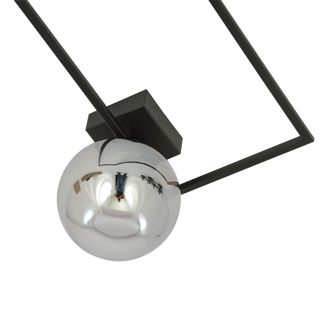Plafoniera IMAGO 1A neagra cu abajur grafit
