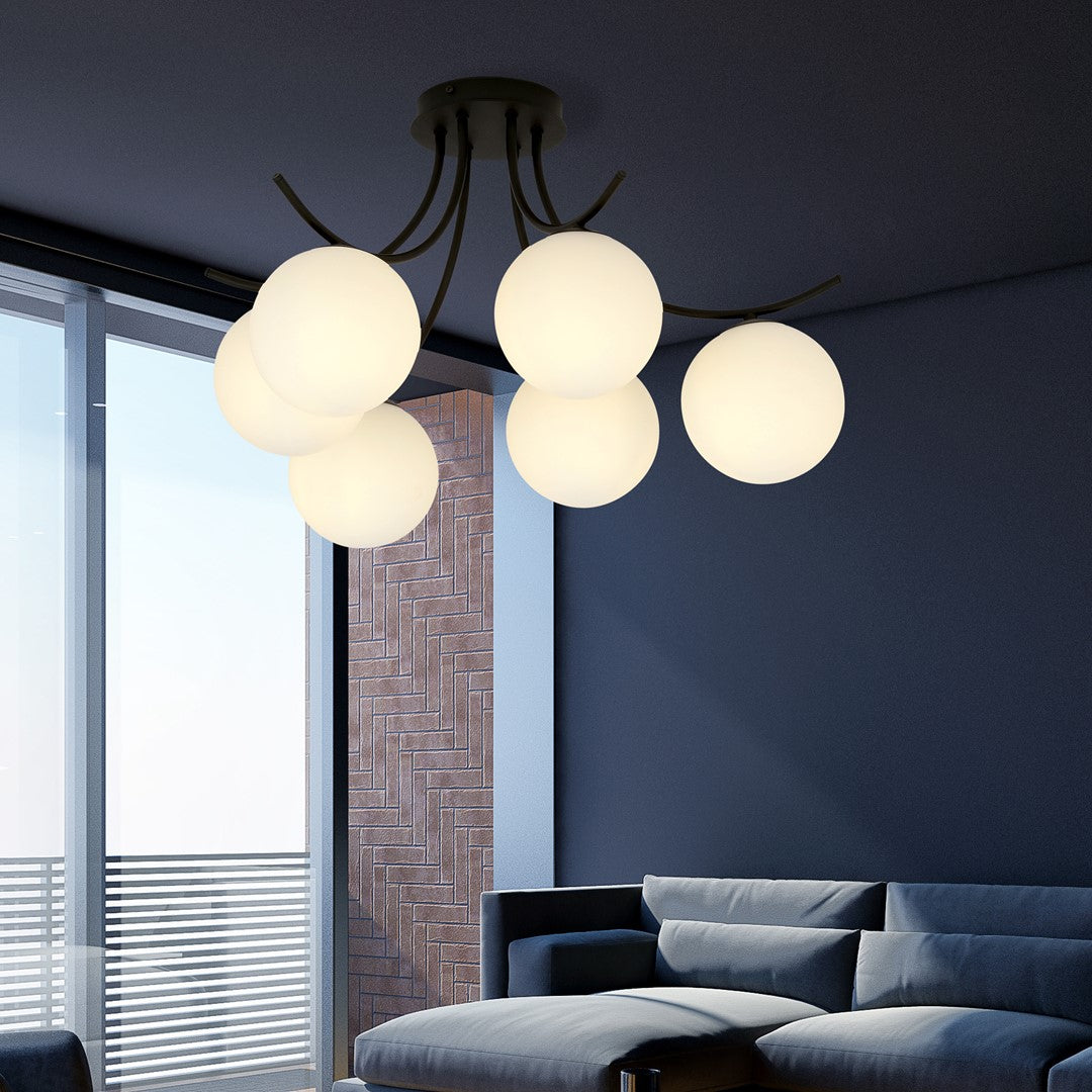 Lustra BOSTON 6 neagra/opal