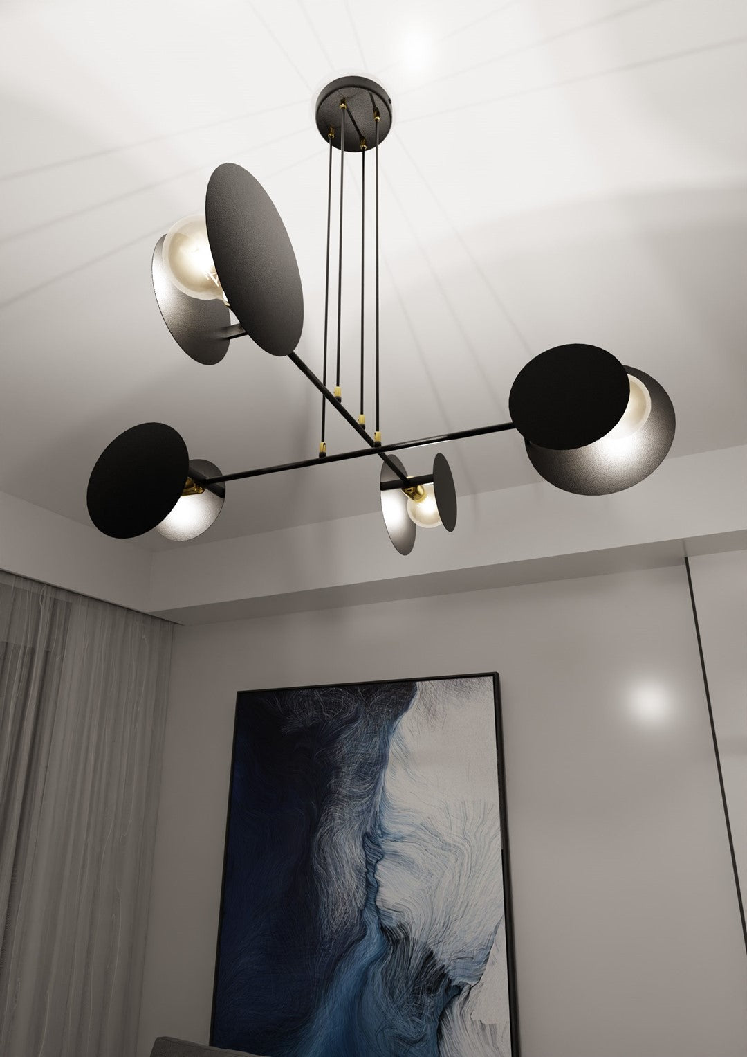 Lustra suspendata IDEA 4 neagra