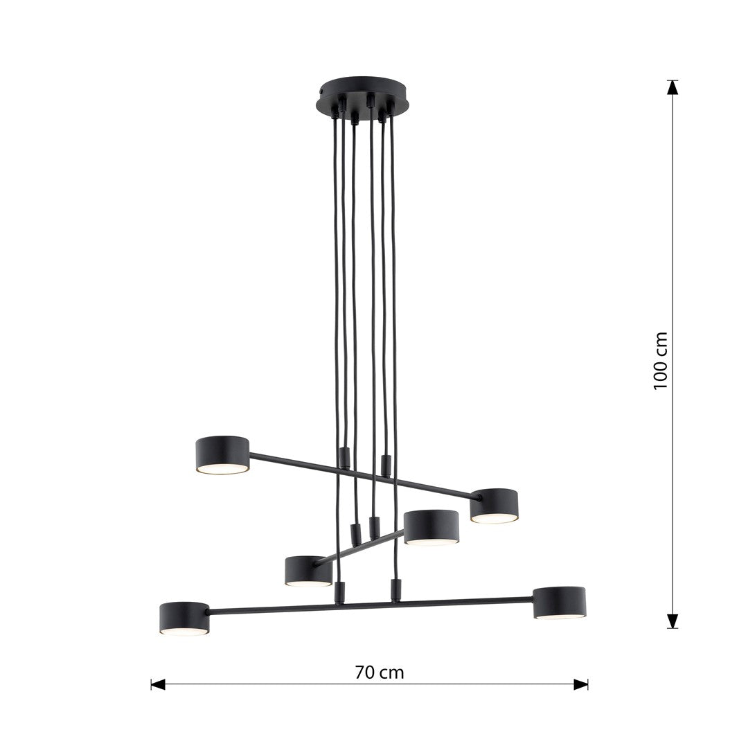 Lustra suspendata MODUS 6 neagra