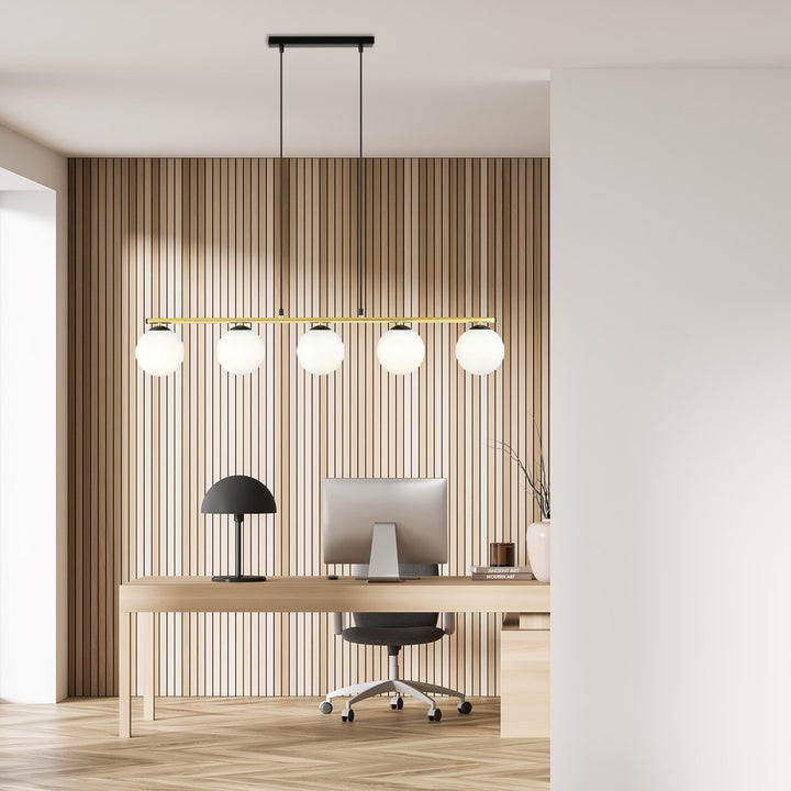 Lustra suspendata ALLORA 5 neagra OPAL