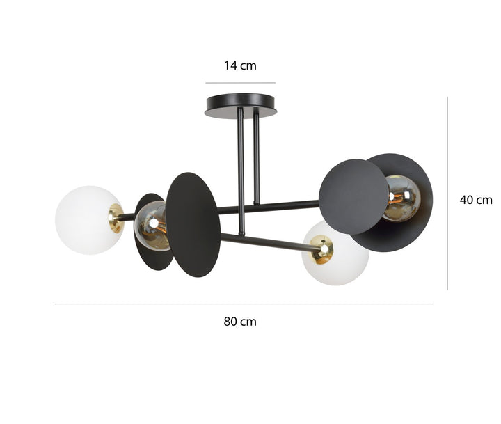Plafoniera MINERVA 4 neagra