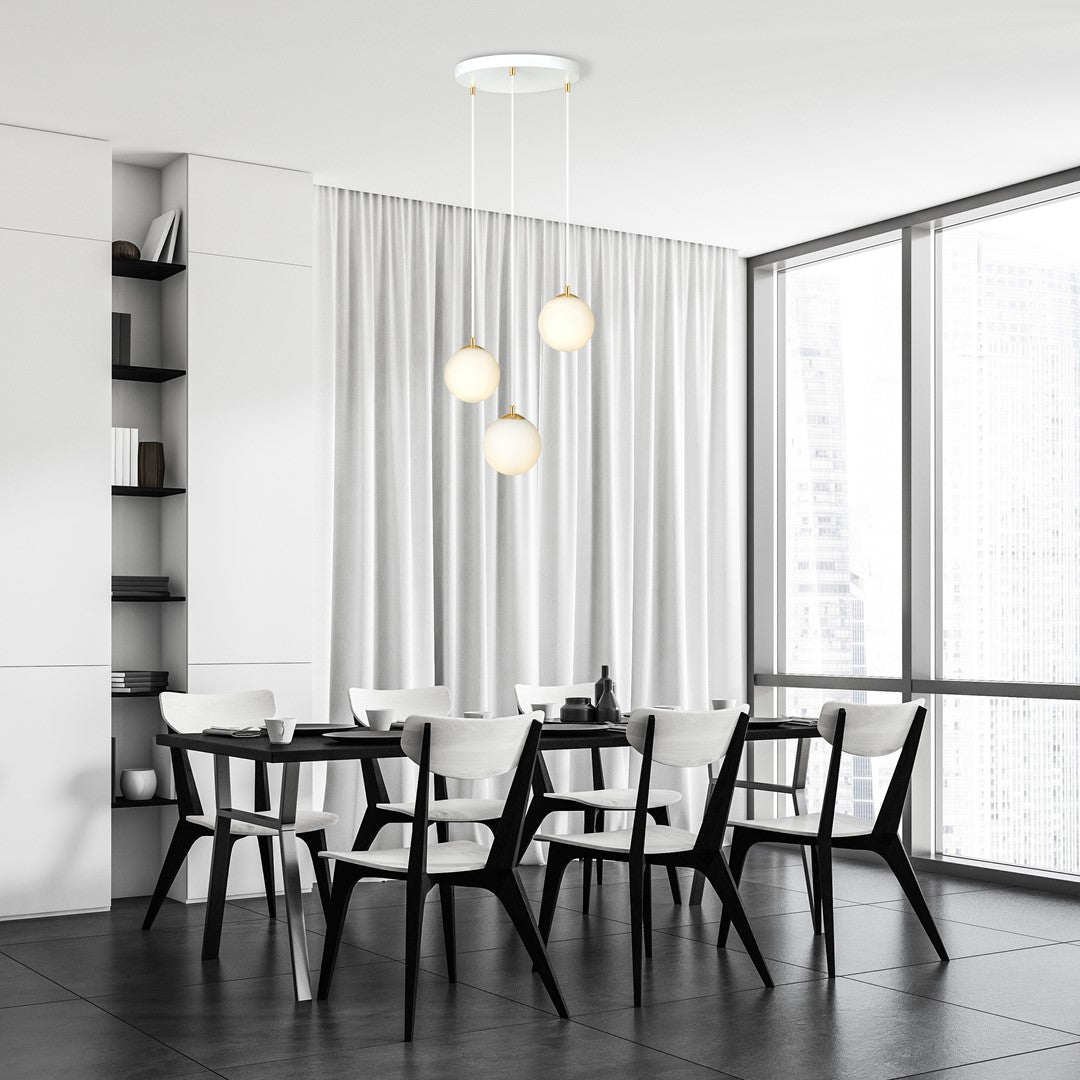 Lustra suspendata ROYAL 3 alba