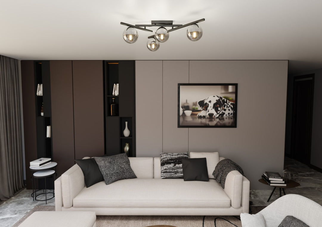 Plafoniera SMART 4 neagra si grafit