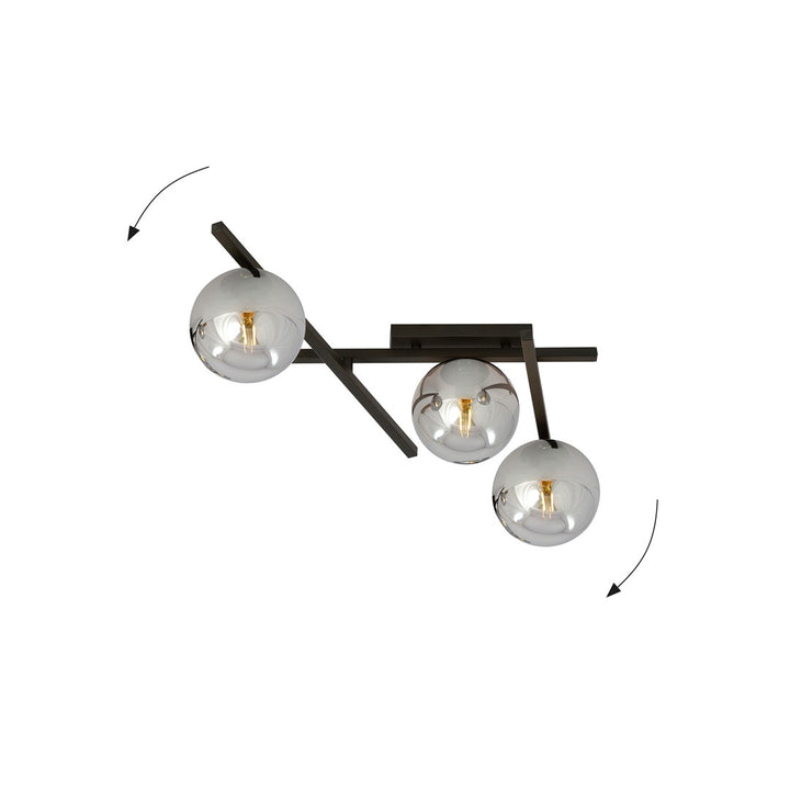 Plafoniera SMART 3 neagra si grafit
