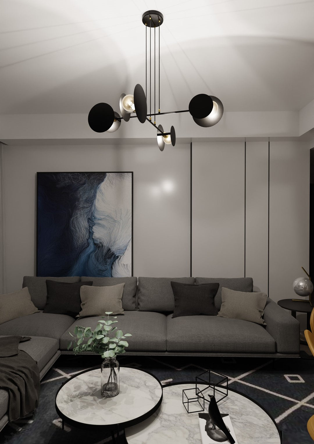 Lustra suspendata IDEA 4 neagra