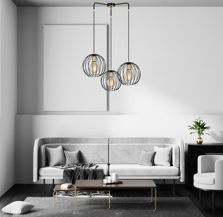 Lustra suspendata ALBIO 3 neagra