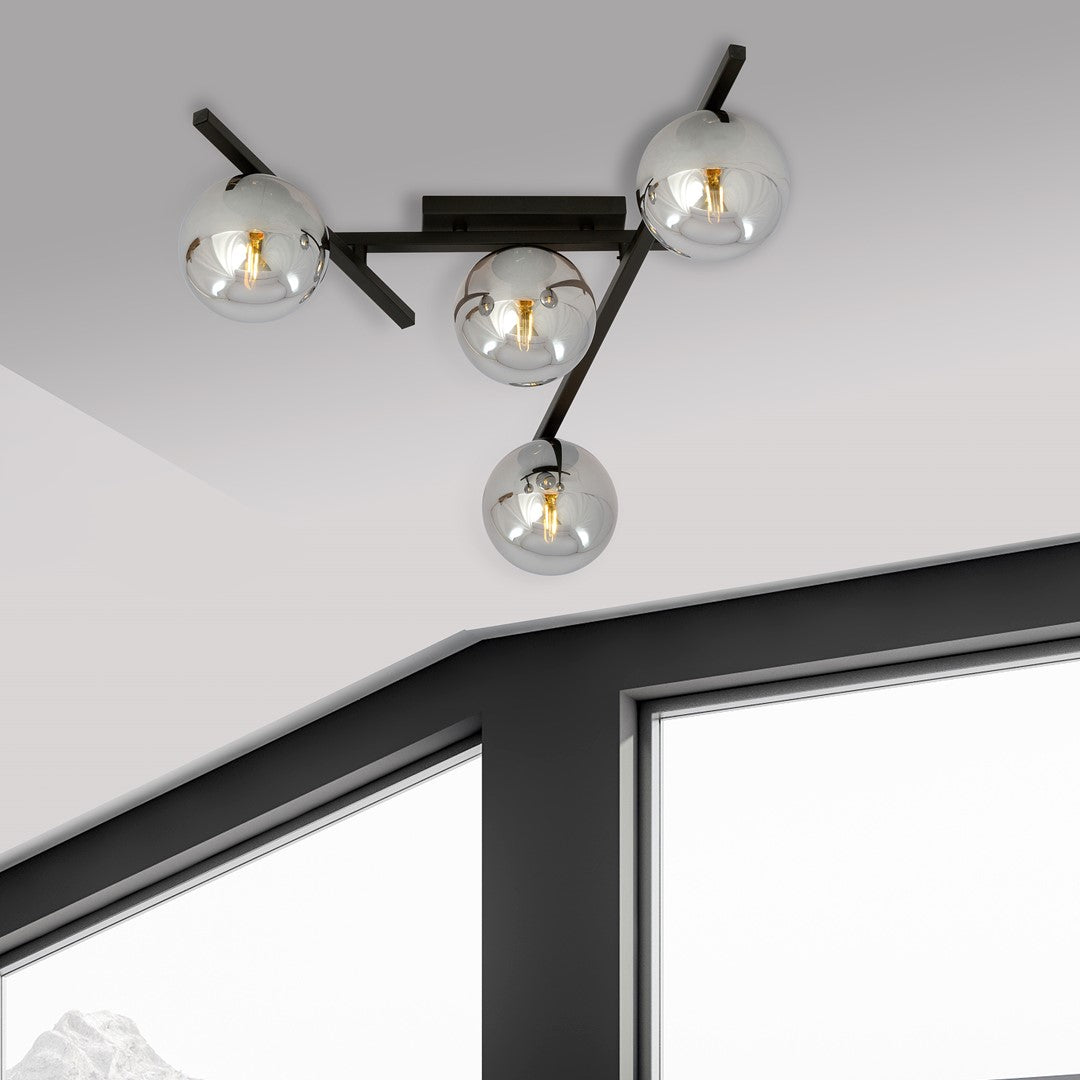 Plafoniera SMART 4 neagra si grafit