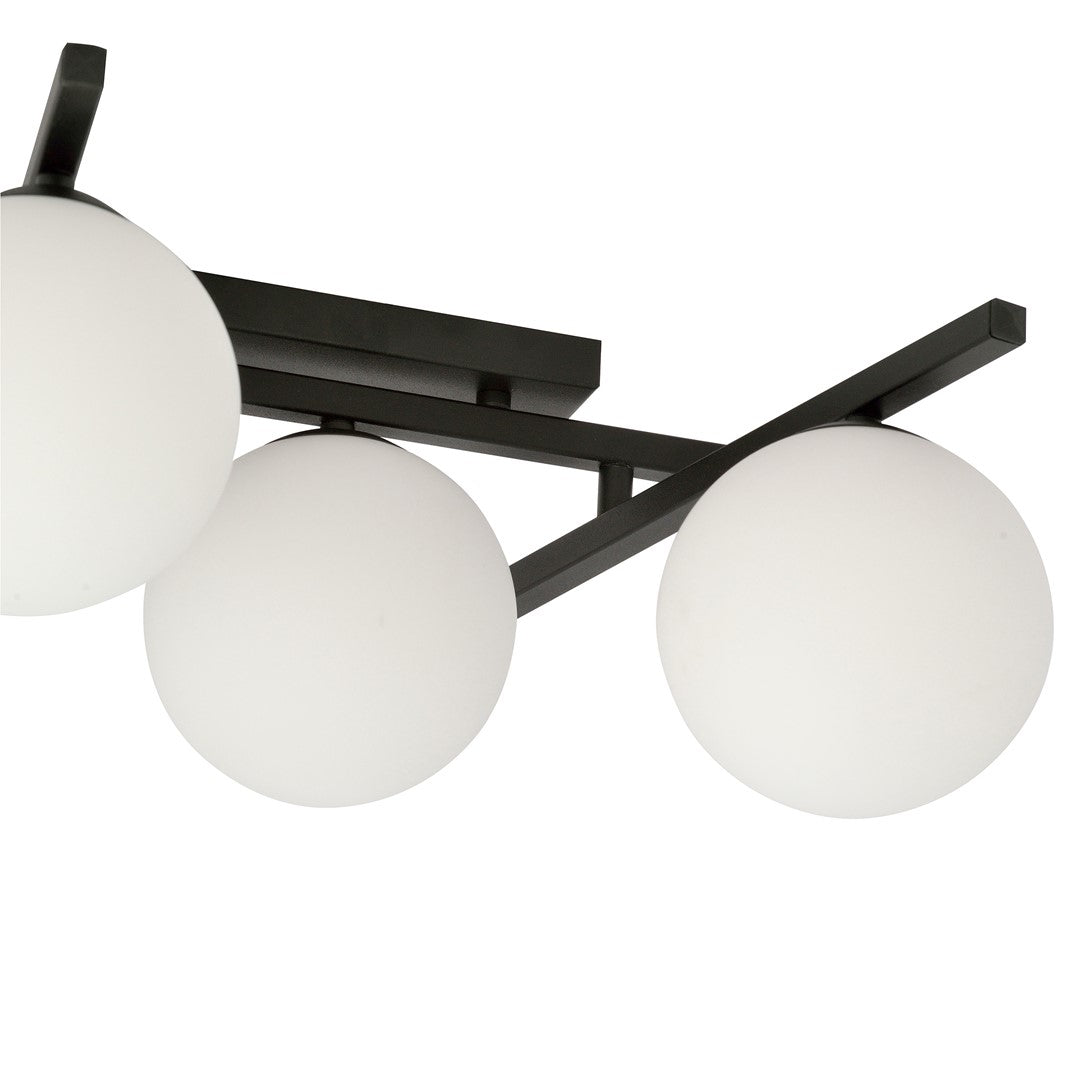 Plafoniera SMART 5 neagra si opal