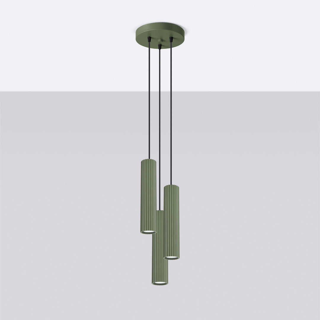 Lampa suspendata KARBON 3P verde masliniu