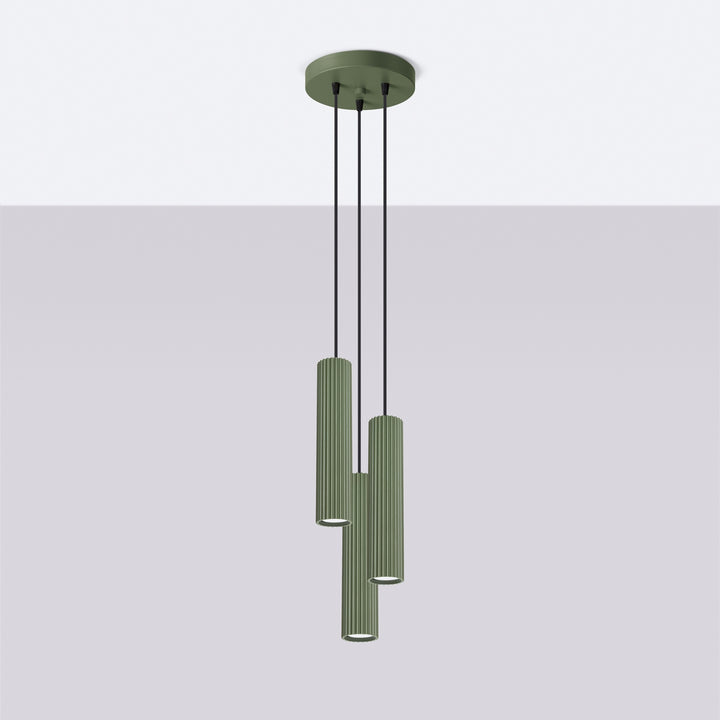 Lampa suspendata KARBON 3P verde masliniu