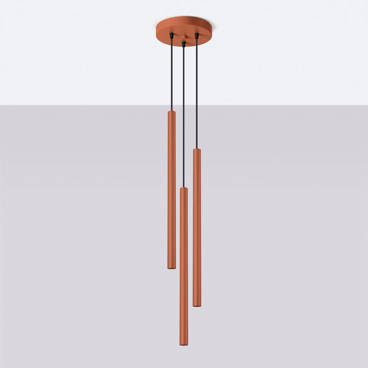 Lampa suspendata PASTELO 3P rosu ocru