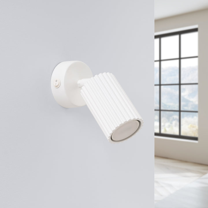 Lampa de perete KARBON alb cu intrerupator