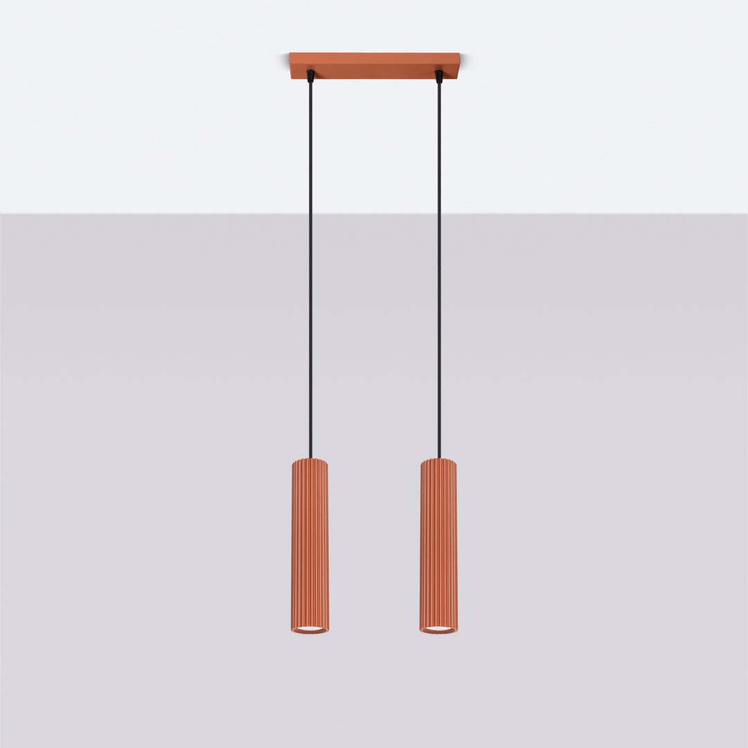 Lampa suspendata KARBON 2 rosu ocru