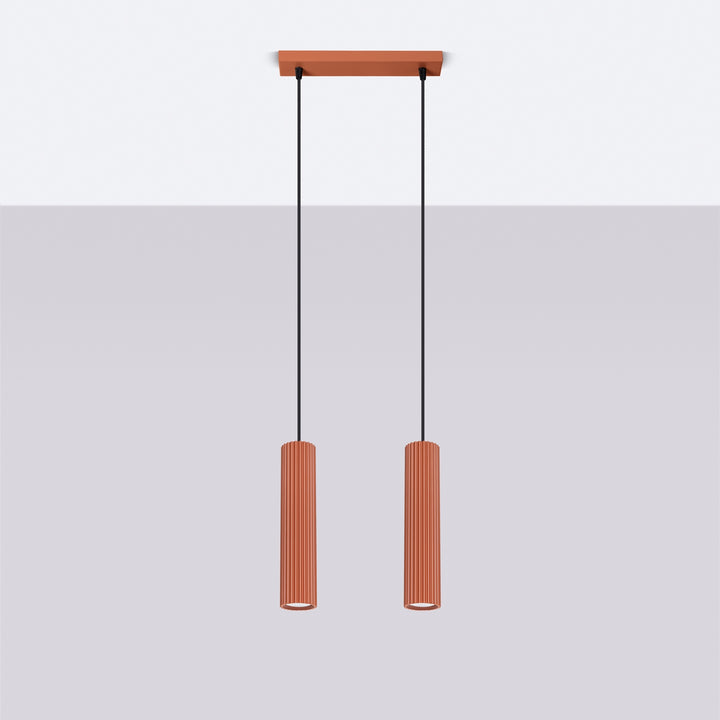 Lampa suspendata KARBON 2 rosu ocru
