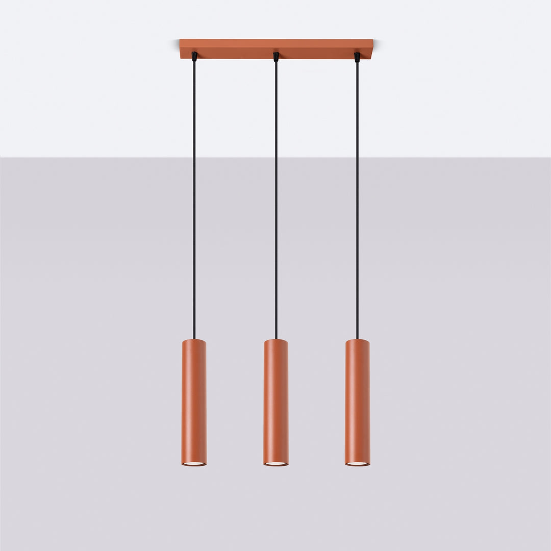 Lampa suspendata LAGOS 3L ocru rosu