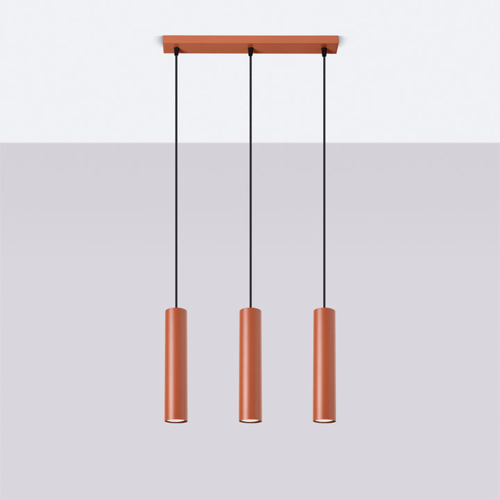 Lampa suspendata LAGOS 3L ocru rosu