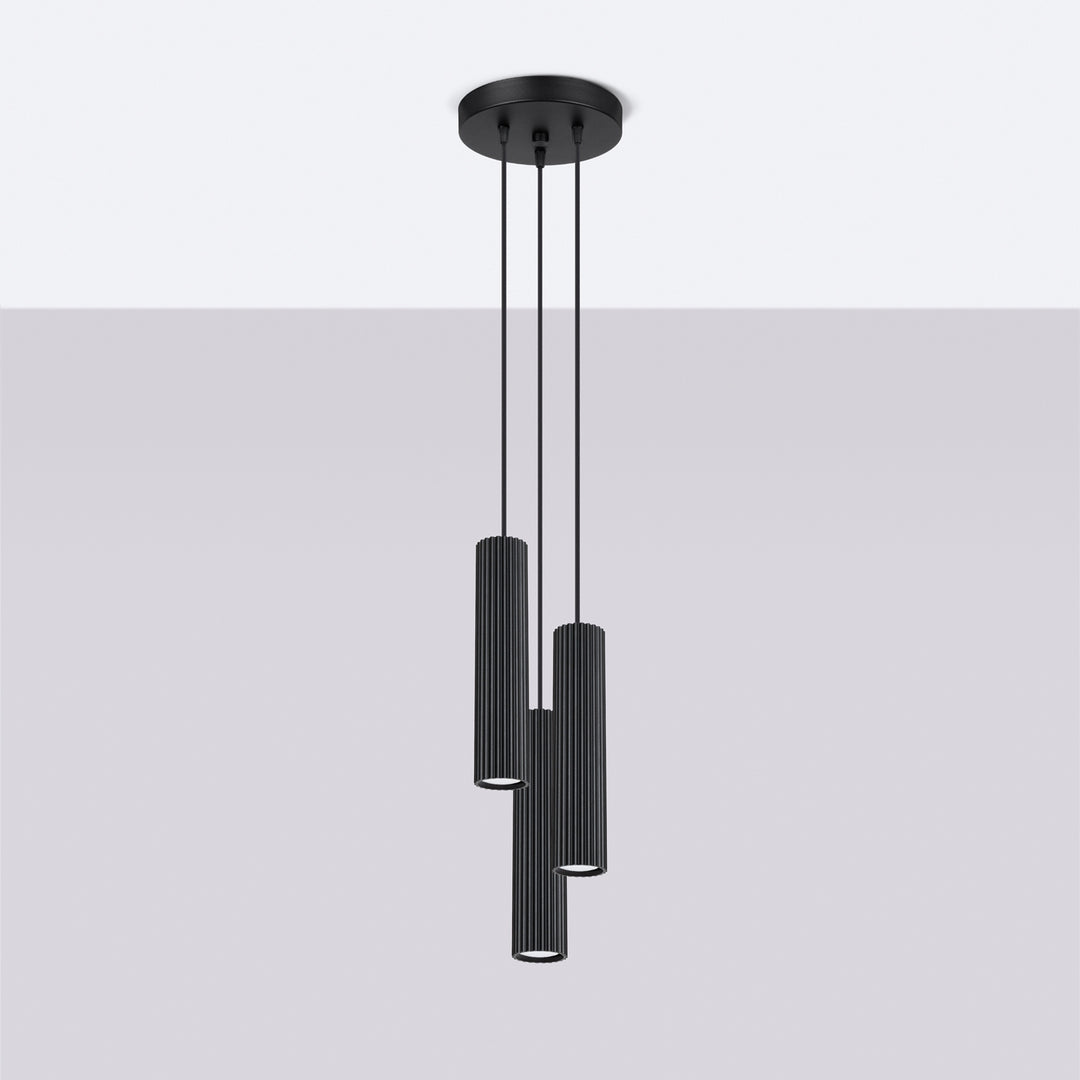 Lampa suspendata KARBON 3P negru