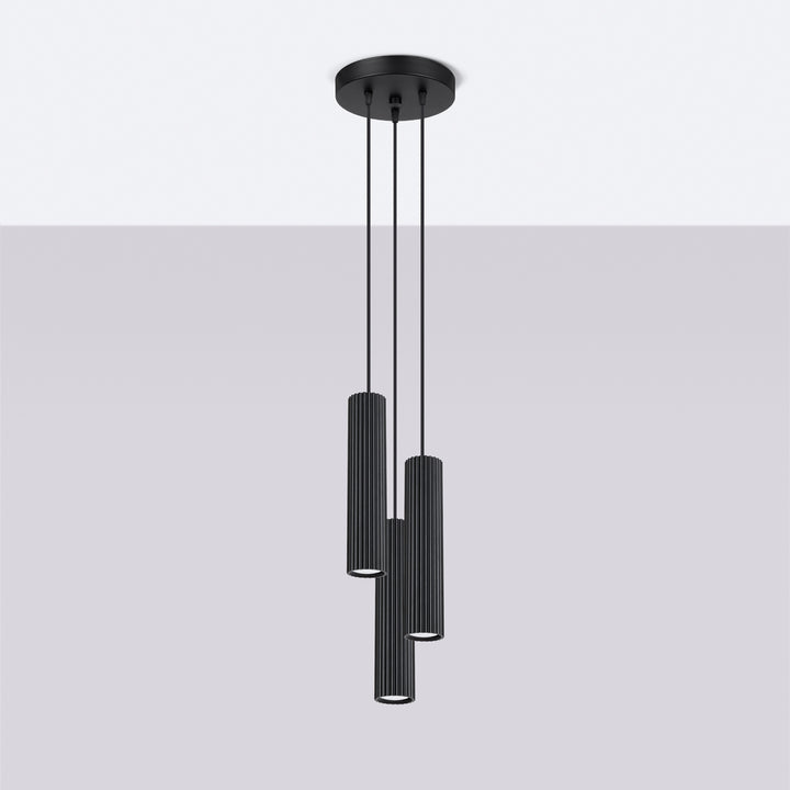 Lampa suspendata KARBON 3P negru