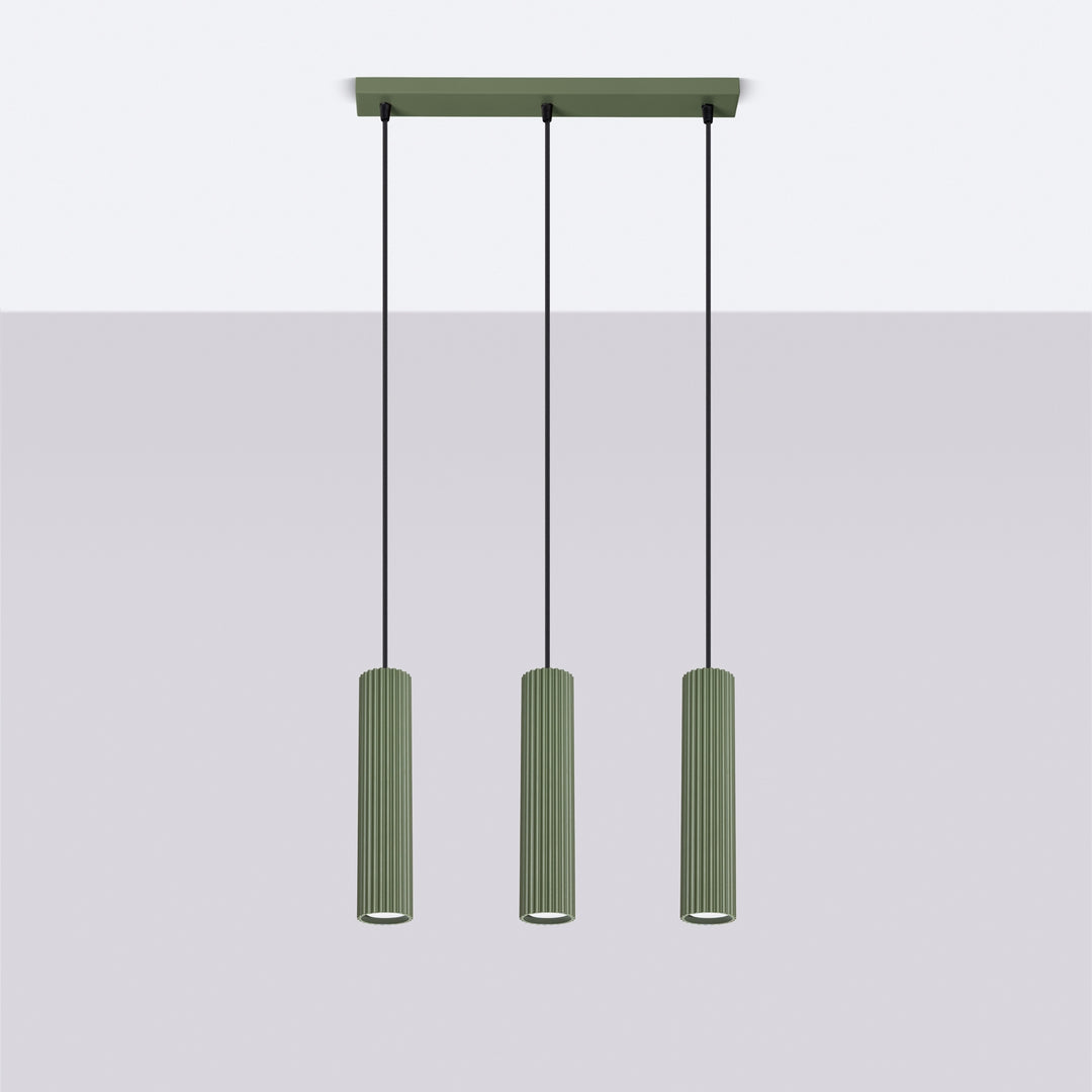 Lampa suspendata KARBON 3L verde masliniu