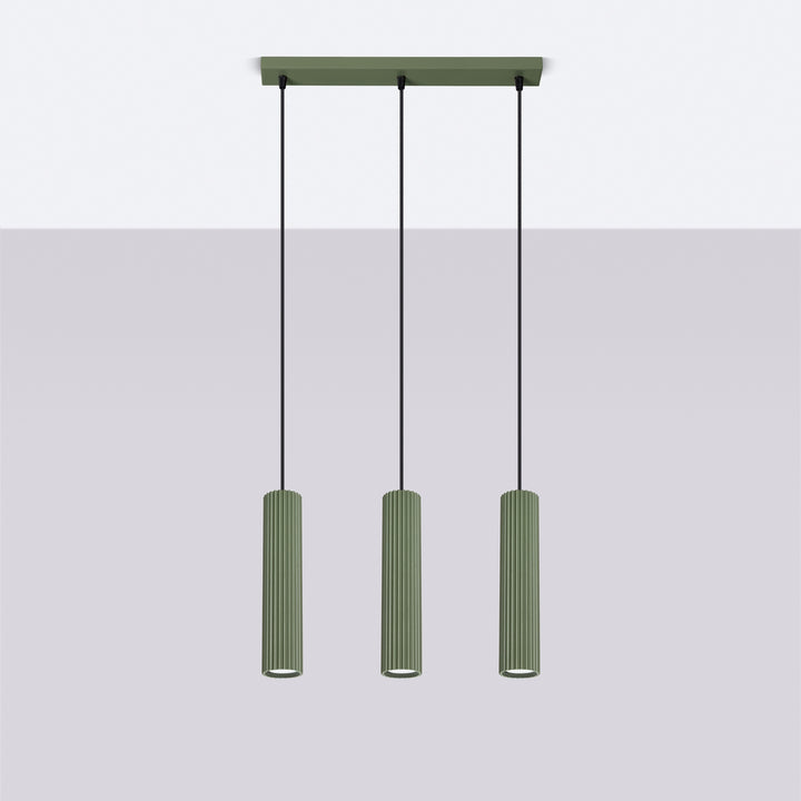 Lampa suspendata KARBON 3L verde masliniu
