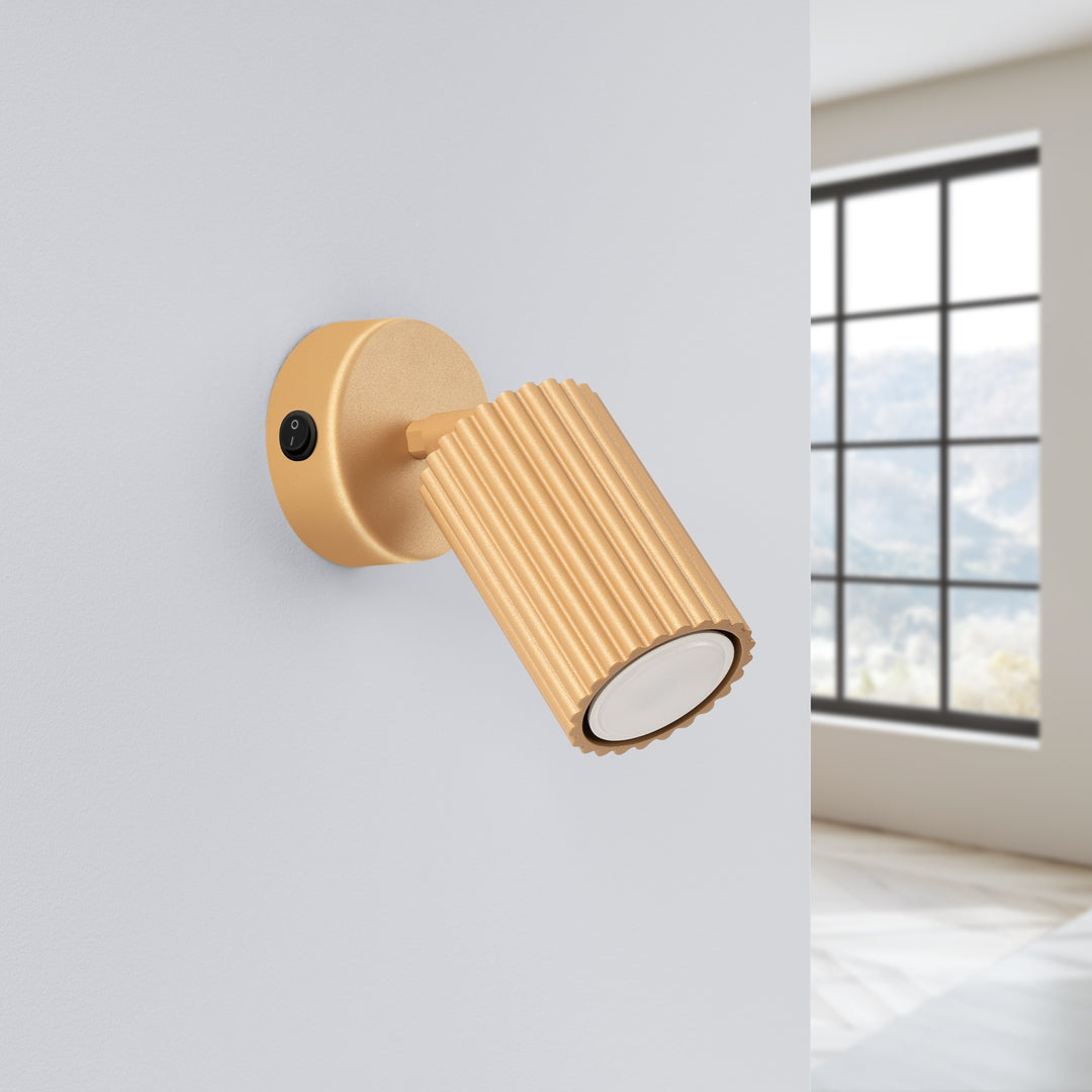 Lampa de perete KARBON aurie cu intrerupator