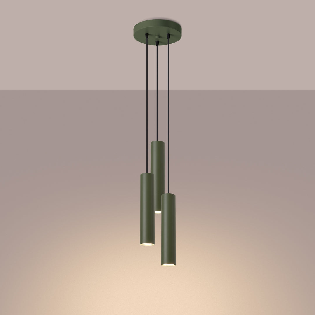 Lampa suspendata LAGOS 3P verde masliniu