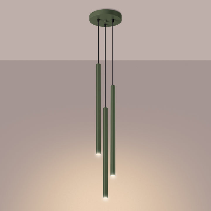 Lampa suspendata PASTELO 3P verde masliniu