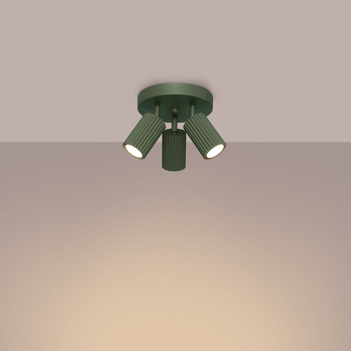 Plafoniera KARBON 3P verde masliniu