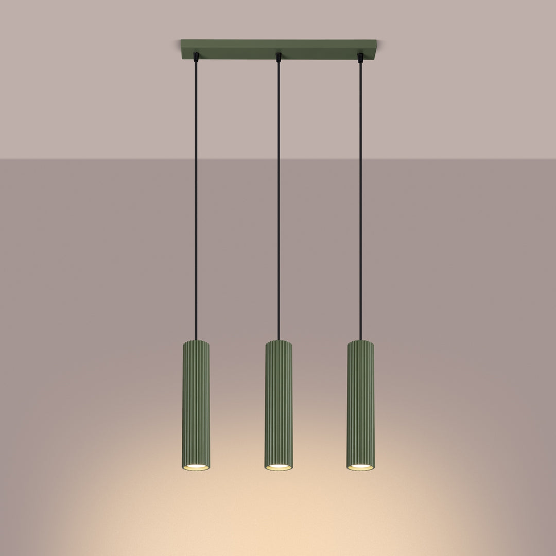 Lampa suspendata KARBON 3L verde masliniu