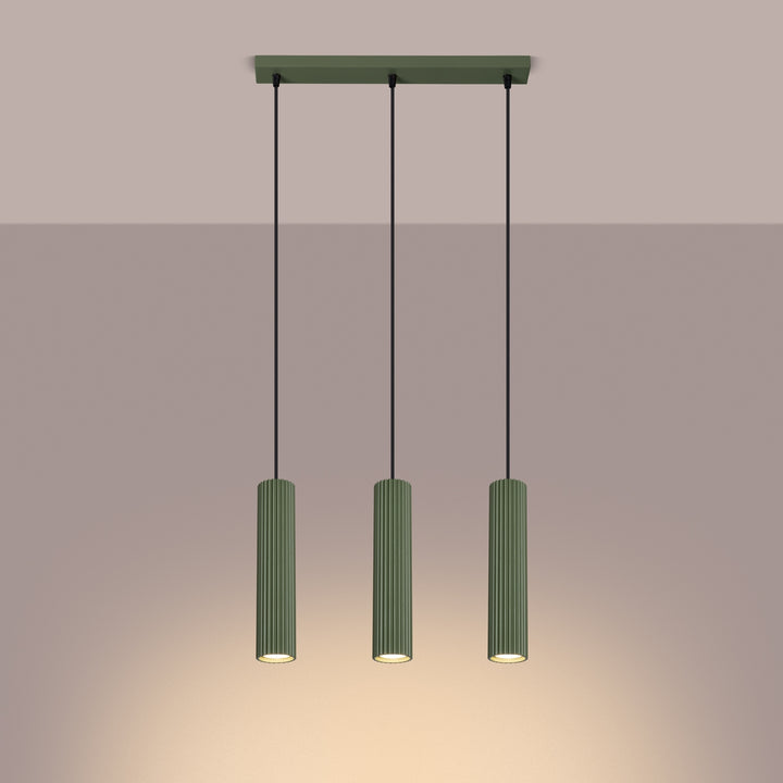 Lampa suspendata KARBON 3L verde masliniu