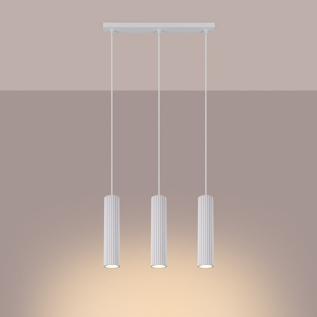 Lampa suspendata KARBON 3L alb