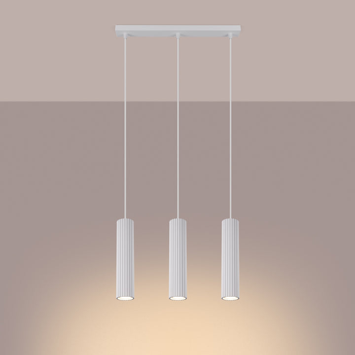 Lampa suspendata KARBON 3L alb