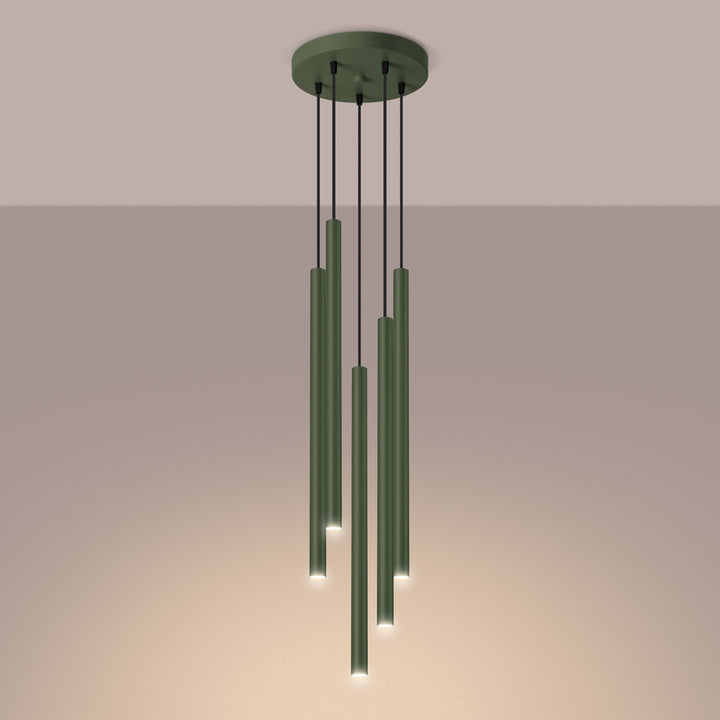 Lampa suspendata PASTELO 5P verde masliniu
