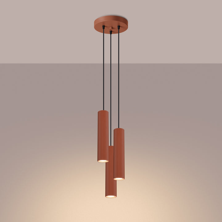 Lampa suspendata KARBON 3P rosu ocru