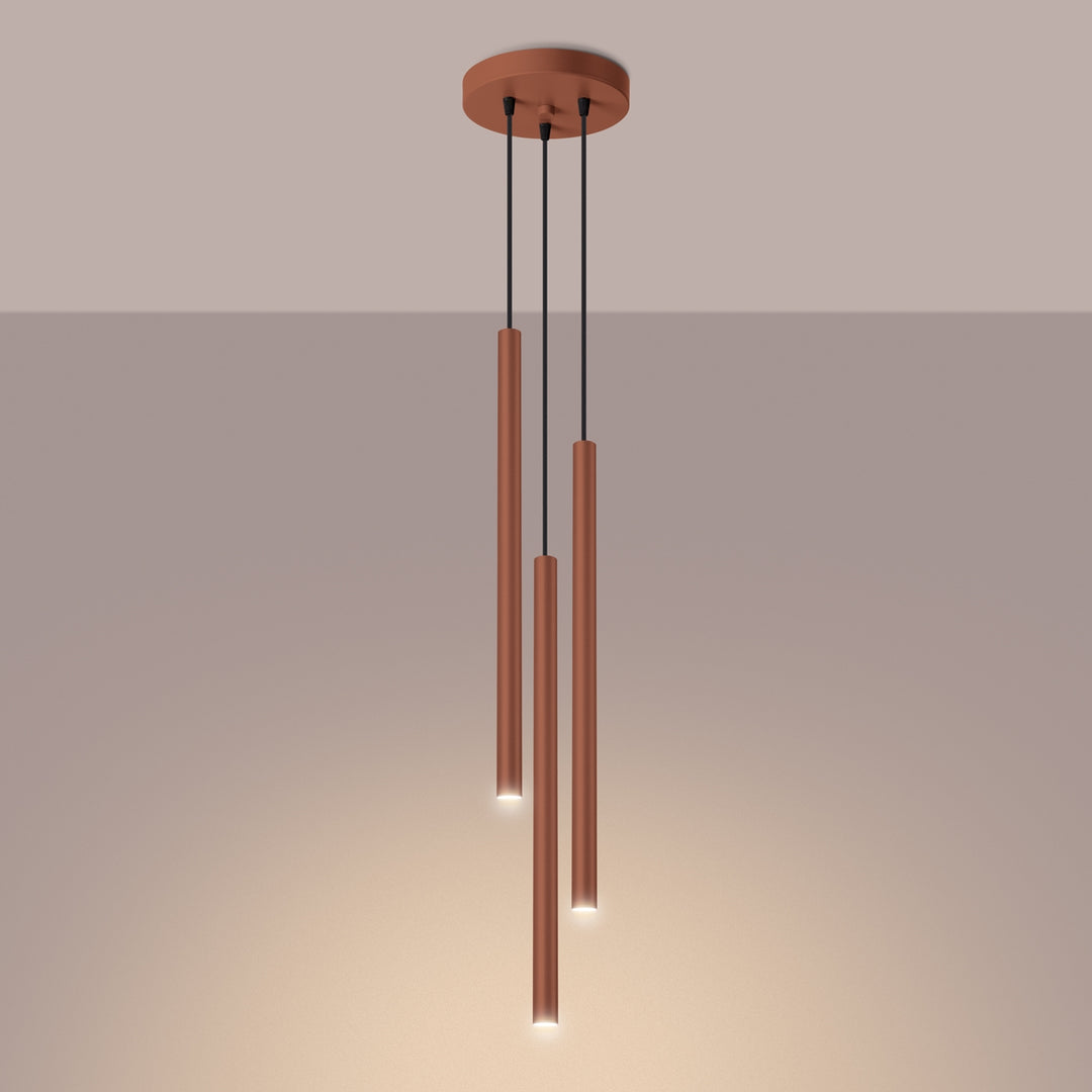 Lampa suspendata PASTELO 3P rosu ocru