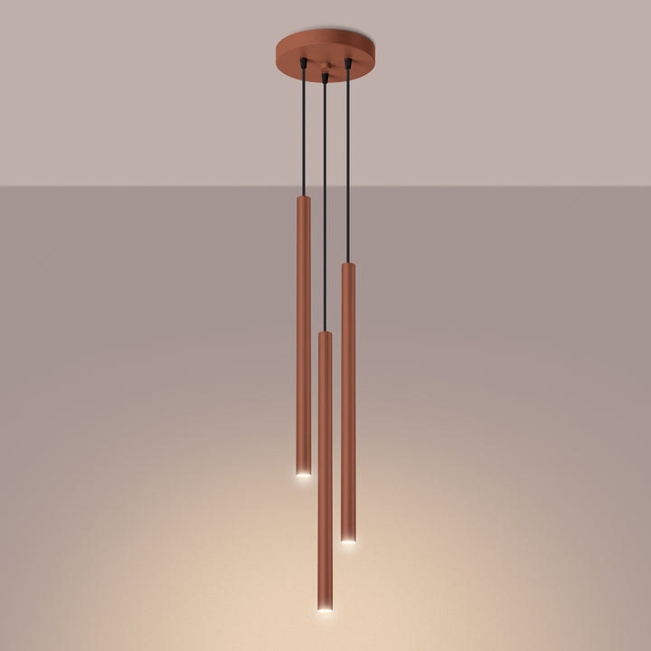 Lampa suspendata PASTELO 3P rosu ocru