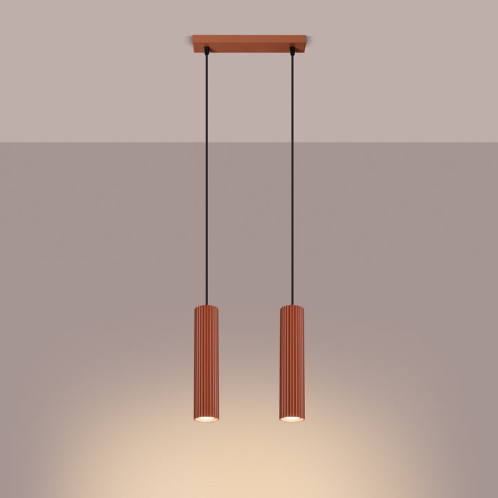 Lampa suspendata KARBON 2 rosu ocru